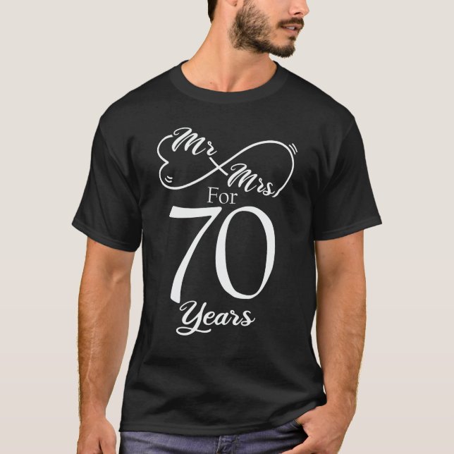 Camiseta Sr. & Sra. Por 70 Anos 70 (Frente)