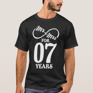 Camiseta Sr. & Sra. Por 7 Anos 1 rua De Casamento