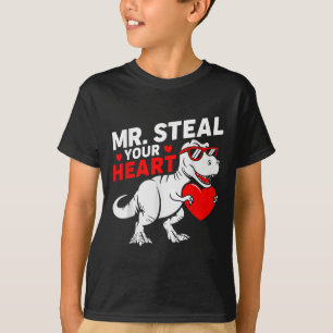 Camiseta Sr. Steal Seu Coração Valentim Boys Dinossauros