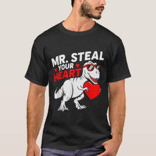 Camiseta Sr. Steal Seu Coração Valentim Boys Dinossauros
