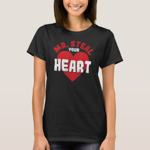Camiseta Sr. Steal Seu Dia de os namorados Cardíaco Casais