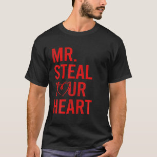 Camiseta Sr. Steal Seu Dia de os namorados Roupa Do Coraç