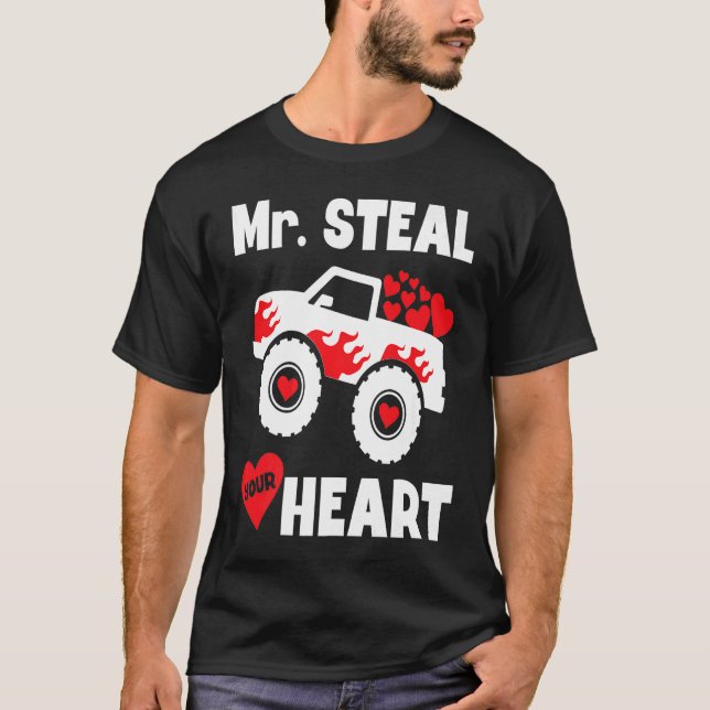 Camiseta Sr. Steal Seu Monstro Cardíaco Crianças de Caminhõ (Frente)