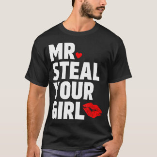 Camiseta Sr. Steal Sua Dia de os namorados Engraçado Ouvir 