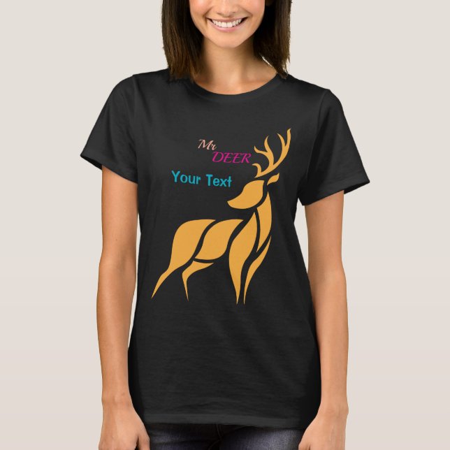 Camiseta Sr. Veado Gráfico – Estilo Rústico de Floresta (Frente)