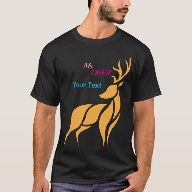 Camiseta Sr. Veado Gráfico – Estilo Rústico de Floresta (Frente)