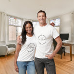 Camiseta Sr. White Black Newlyweds<br><div class="desc">Texto preto. Sr. e um coração. Personalize e adicione seus nomes.</div>