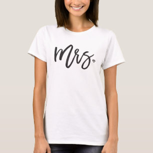 Camiseta Sra. Brush Script Diamond Noiva Chic Festa de Casa