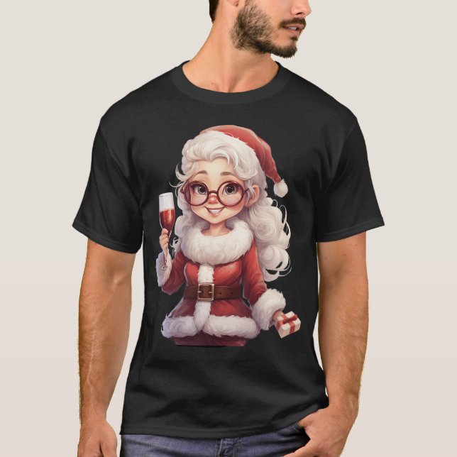 Camiseta Sra. Claus Cheers Natal (Frente)