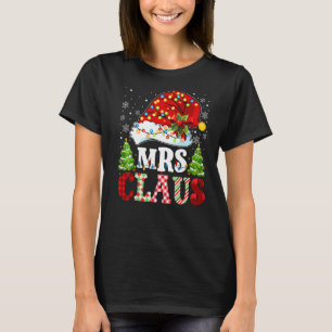 Camiseta Sra. Claus Papais noeis Luzes de Natal Casais de X