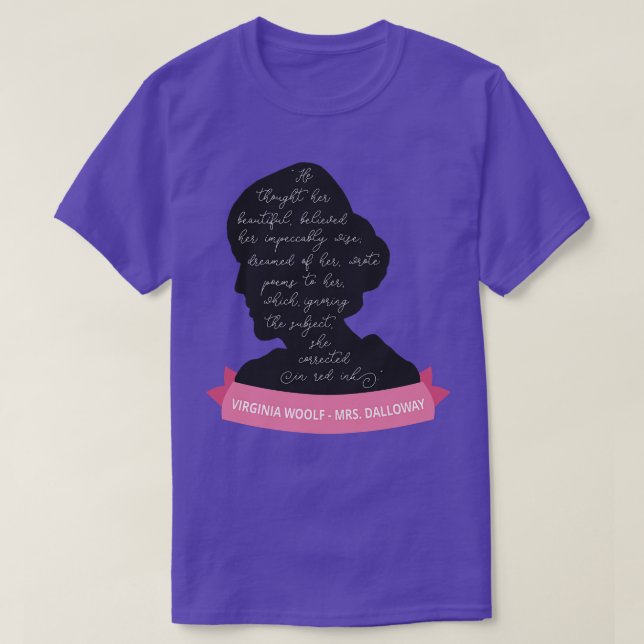 Camiseta Sra. Dalloway Cote I Virginia Woolf Silhouette (Frente do Design)