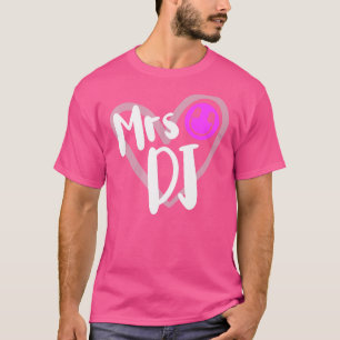 Camiseta Sra. DJ Wife Heart Disc Jockey