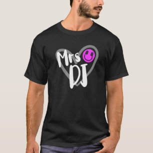 Camiseta Sra. DJ Wife Heart Disc Jockey
