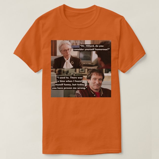 Camiseta Sra. Doubtfire Você se considera humorista? (Frente do Design)