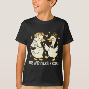 Camiseta Sra e Sr ganso bobo festa de casamento engraçado