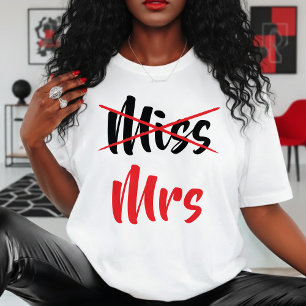 Camiseta Sra Não Senhorita Vermelha Esposa Noiva Despedida 
