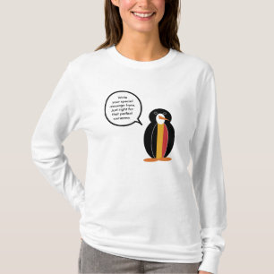 Camiseta Sra. Pinguim Falante Belga Personalizado Feminino 