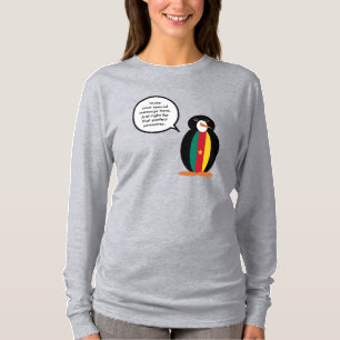 Camiseta Sra. Pinguim Falante Camaronesa Personalizada