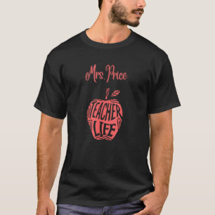 Camiseta Sra. Price Bonita Professora Escola Maçã Orgulhosa
