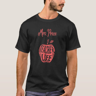 Camiseta Sra. Price Bonita Professora Escola Maçã Orgulhosa