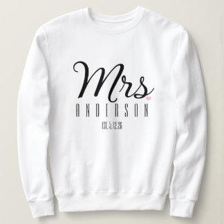 Camiseta Sra. Roteiro Moderno Data de Casamento Casal Recém
