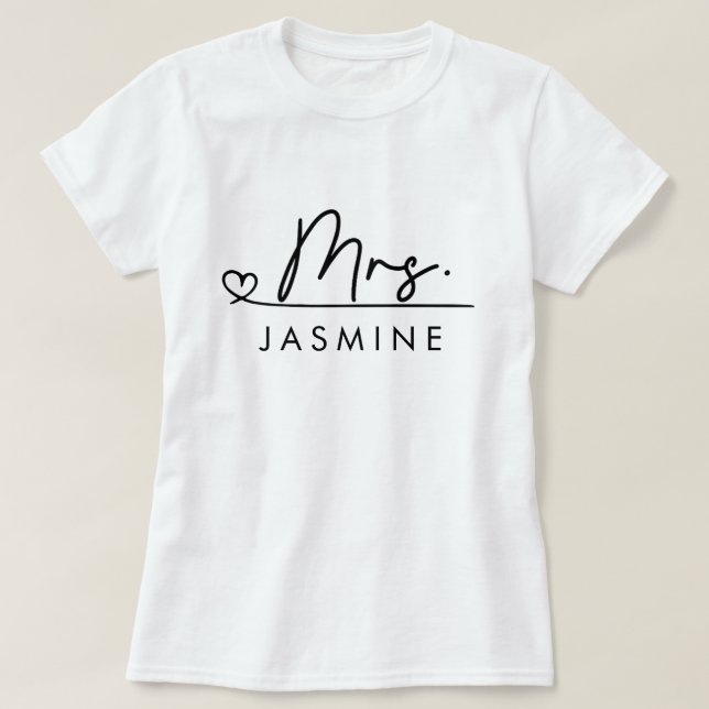 Camiseta Sra Script Casamento Personalizado (Frente do Design)