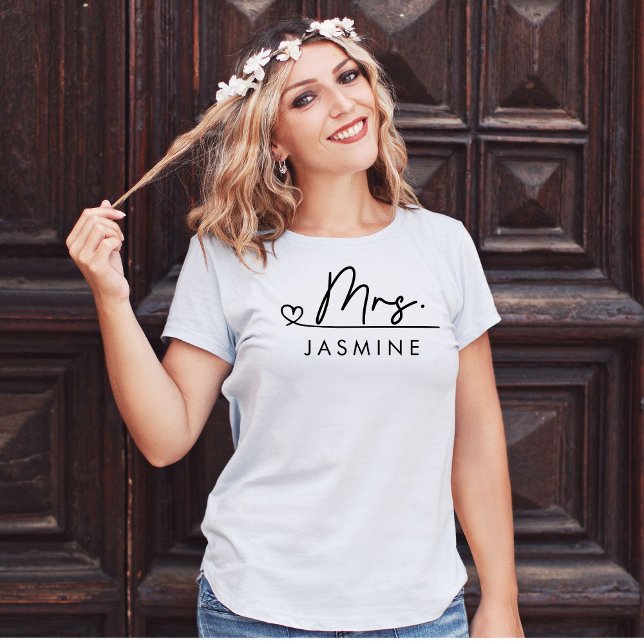 Camiseta Sra. Script Casamento Personalizado (Criador carregado)