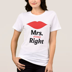 Camiseta Sra. Sempre Certa Lábios Vermelhos Combinando