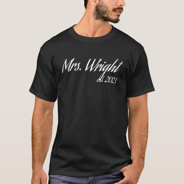 Camiseta Sra. WRIGHT 2023 nova noiva chá de panela casament (Frente)