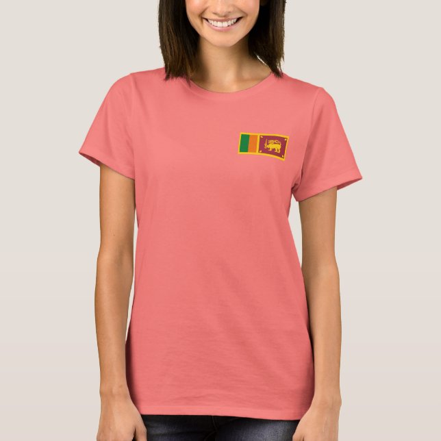 Camiseta Sri Lanka Bandeira + Mapa (Frente)