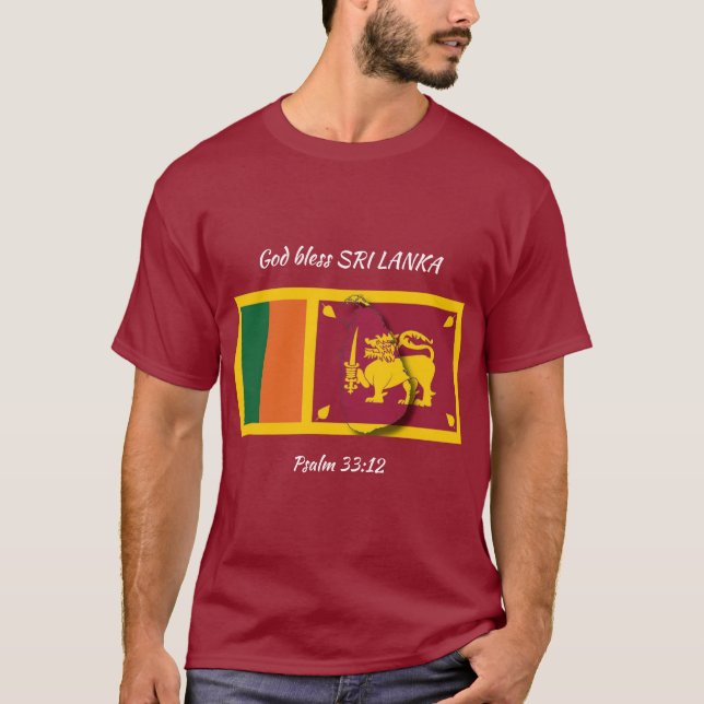 Camiseta SRI LANKA FLAG - Scripting Patriótico MAROON Perso (Frente)