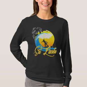 Camiseta Sri Lanka Girl Surfe Wave Ocean Beach Vacsing Sri