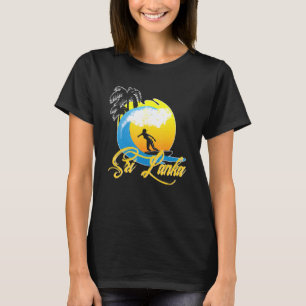 Camiseta Sri Lanka Girl Surfe Wave Ocean Beach Vacsing Sri