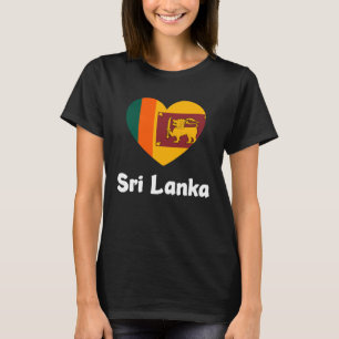 Camiseta Sri Lanka Legal Sinalizador Coração Ásia Minimal S