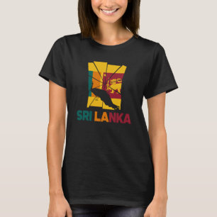 Camiseta Sri Lanka Sri Lanka Bandeira Peafowl Silhou