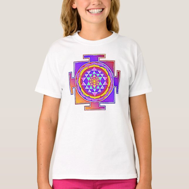 Camiseta Sri Yantra - Símbolo hinduísmo Design 1 (Frente)