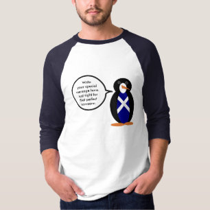 Camiseta Srta. Pinguim Personalizada Escocesa Falante