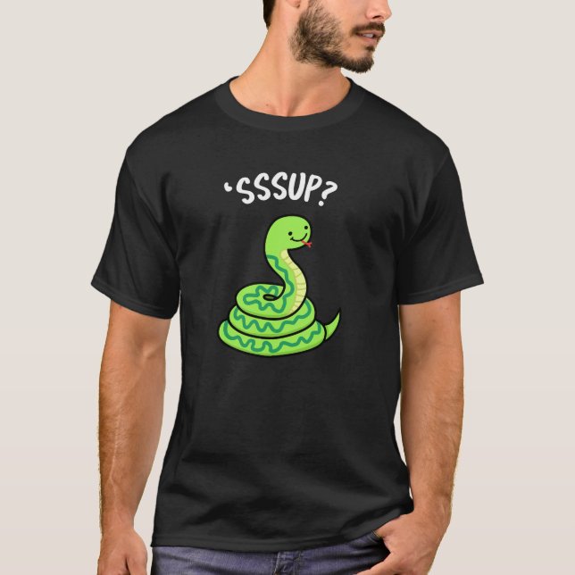 Camiseta Sssup Funny Hissing Cobra Pun Dark BG (Frente)