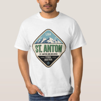 Camiseta St. Anton Austria Vintage Ski Badge