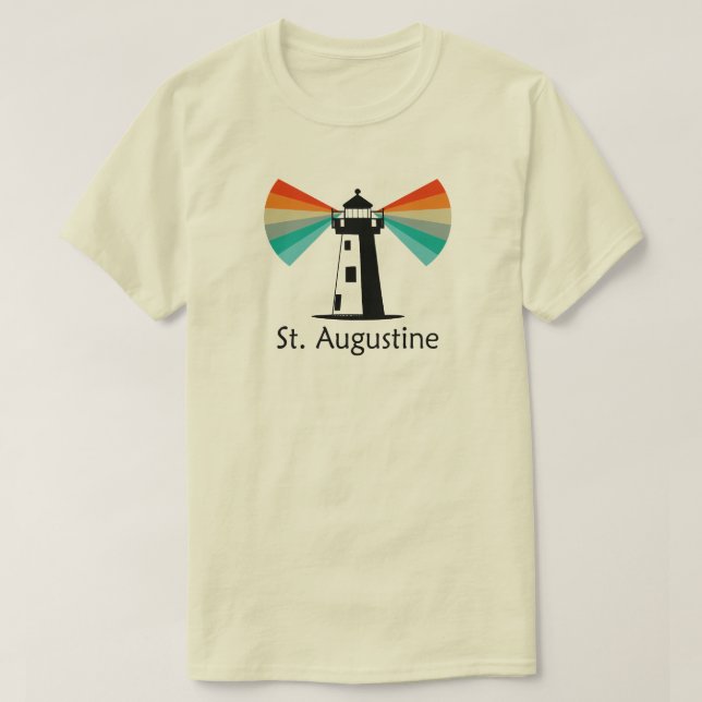 Camiseta St. Augustine Florida Lighthouse Rainbow (Frente do Design)