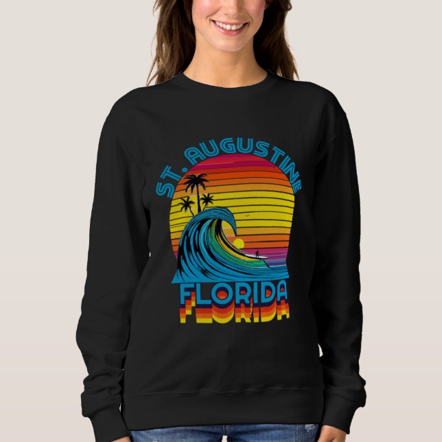 Camiseta St Augustine Florida Retro Throwback Surf & Beach  (Frente)
