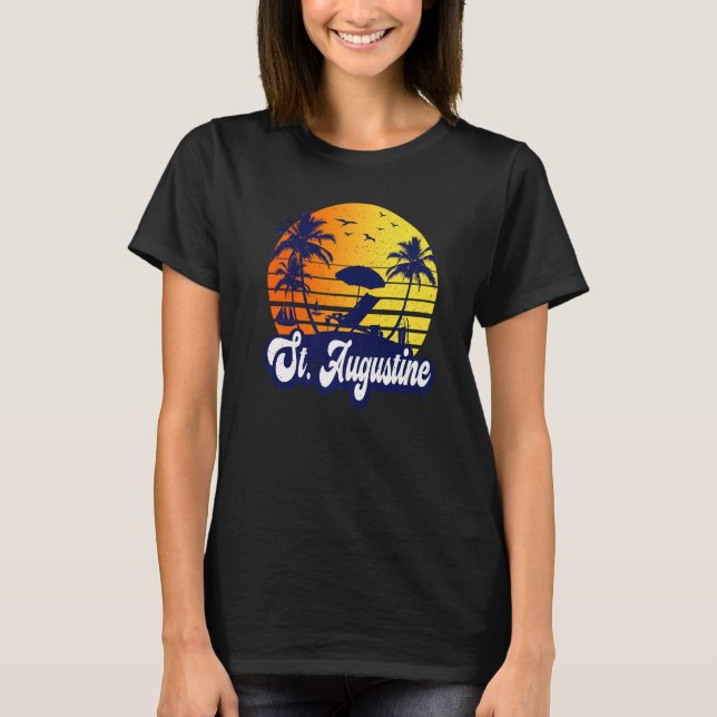 Camiseta St. Augustine Florida Sunset Beach Retro Premium (Frente)