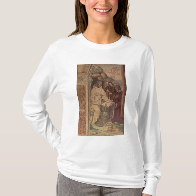 Camiseta St. Benedict contra uma paisagem, da vida o (Frente)