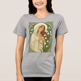 Camiseta St Brigid Art Nouveau Halo e Flocos de Neve