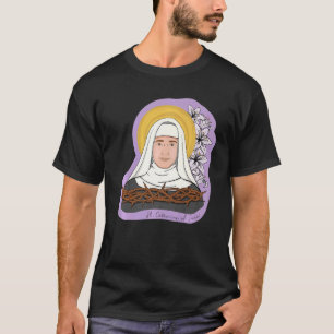 Camiseta St Catherine Of Siena Católicas Meninas Adolescent