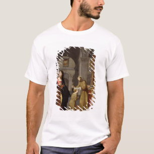 Camiseta St. Clare que recebe o véu de St Francis