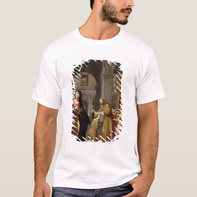 Camiseta St. Clare que recebe o véu de St Francis (Frente)