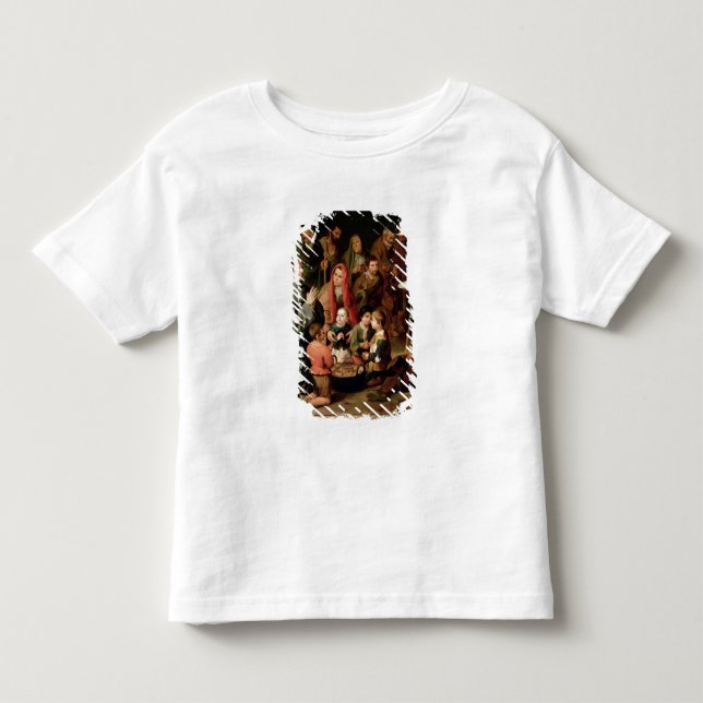 Camiseta St. Diego de Alcala que dá a comida aos pobres (Frente)