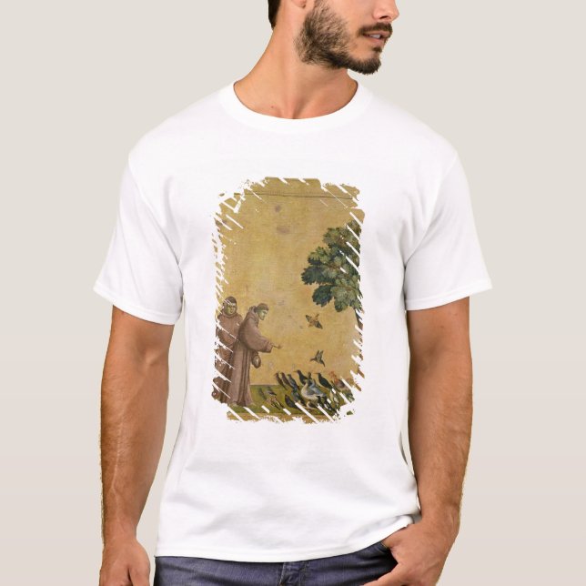 Camiseta St Francis de Assisi que preaching aos pássaros (Frente)