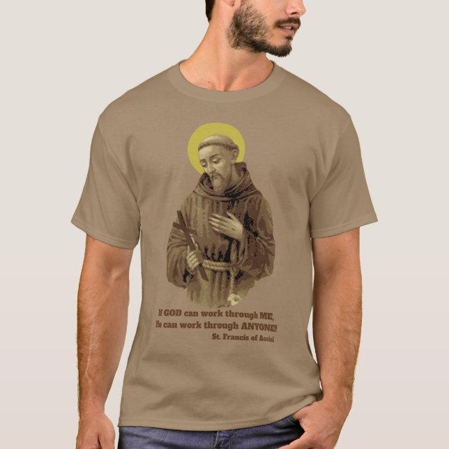 Camiseta St Francis de citações de Assisi (Frente)